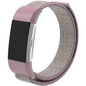 Strap-it Fitbit Charge 2 nylon bandje (pink sand)