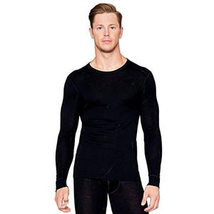 Utenos 100% merinowol onderhemd lange mouwen heren gemaakt in EU, Zwart, M