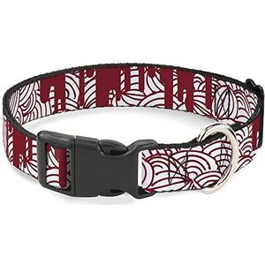 Buckle-Down Plastic Clip Kraag - Doodle1/Paint Druppels Wit/Rood - 1/2"" Breed - Past 9-15"" Nek - Large