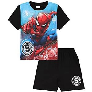 Spiderman Jongens Marvel korte katoenen pyjamaset W23, Blauw, 3-4 jaar