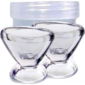 2activelife Glazen oogspoelbeker transparante oogbeker oogwasbeker heldere oogbeker oogspoelbeker oogreinigingsset draagbare oogspoelbeker voor thuis en op reis (2 stuks)