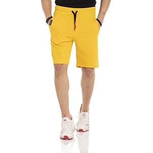 Cipo & Baxx CK271 Shorts voor heren, korte broek, sweatpants, bermuda, capri vrijetijdsbroek, geel, L