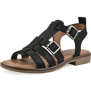 WHITE MOUNTAIN MayDay sandaal voor dames, Zwart glad, 36 EU