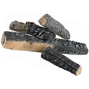 ukiyo Set van 4 keramisch hout (0891) decoratief hout voor bio-ethanol of gashaard hittebestendige keramische houtblokken, haardhout