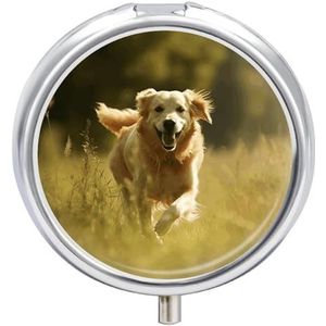 Ronde pillendoos voor onderweg, draagbaar, met 23 vakken, voor medicijnen, metaal, tablethouder, vitamine-houder voor portemonnee, tas