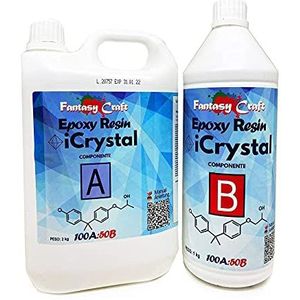 Resin Pro ® ICrystal Transparante Epoxyhars met Kristaleffect, Epoxy Hars Voor doe-het-zelven, het maken van juwelen, kunstwerken, handwerk, houtbewerking en tafels, KG 3