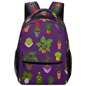 Groene Planten In Pot Leuke Rugzak Casual Dagrugzak Schoudertas Lichtgewicht Rugzak Voor Sport Reizen Outdoor