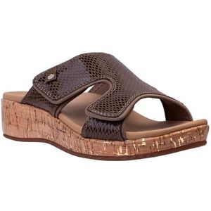 Spenco Camille Wedge sandaal voor dames, Shitake, 6.5 UK Wide