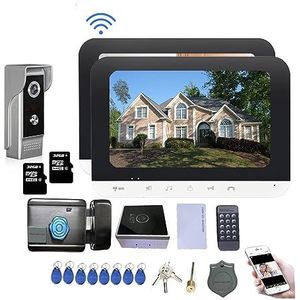 Walkie-talkie, Draadloze Intercom 7 Inch Video Deurtelefoon Met Elektrisch Slot Inclusief Twee Indoor Monitor for Tuya Smart Home Beveiligingssysteem