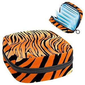 Maandverband Opbergtas, Periode Kit Bag voor School, Menstruatie Cup Pouch, Maandverband Pads Organizer Bag, Gele dierenhuid