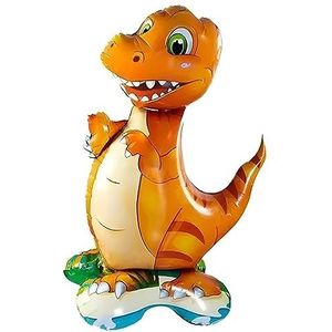 Folieballon 3D, dinosaurus design in helder oranje, ca. 39 x 60 cm - perfect voor kinderverjaardagen, themafeesten, decoratie, cadeau, verrassing, evenement, feest, kamerdecoratie