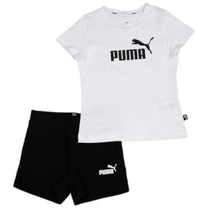 PUMA Logo Tee & Shorts Set G, trainingspak Jog meisjes en meisjes, kleur wit, 110