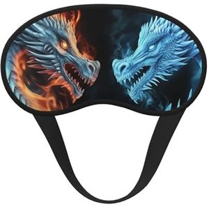 Slaapmasker voor zijslaper, zijden slaapmasker met elastische band, super zachte oogslaapschaduwhoes, ijs- en vuurdraken, verduisterende nachtblinddoek voor vrouwen en mannen