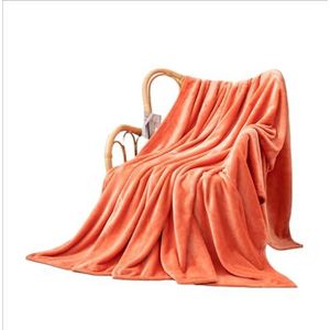 Effen kleur en ultra zachte deken, bank bank airconditioning cover deken pak om dutje voor mannen en vrouwen 70 x 100 cm koraalkleur