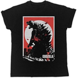 Daffy Godzilla Rode Poster Helikopter Grappig Gift Designer Unisex T-Shirt, Zwart, L