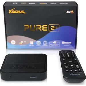 Xsarius, Made to Enjoy Pure 2+ 4K Android TV 11 Streaming Box met Smart TV functie + HM-SAT HDMI-kabel