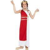 Grecian Girl Costume, Red, with Robe & Headpiece, (M)