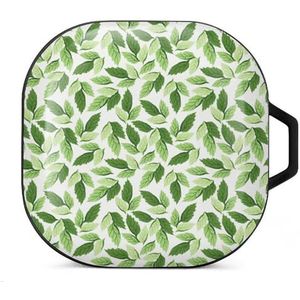 Green Leaf Oordopjes Hoesje Compatibel met Samsung Hard Shell Beschermhoes Zwart-Stijl