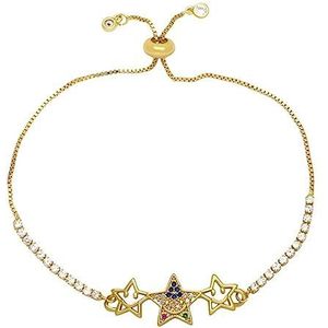 Armbanden Regenboog Kristal Levensboom Armband for Vrouwen Gouden Tennis Armband Zirkoon Sieraden Pulsera Arcoiris (Color : Gold)