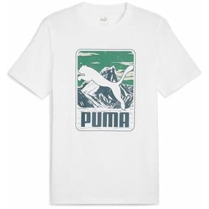 Puma T-shirt met korte mouwen voor heren, motief: mountainbike, wit