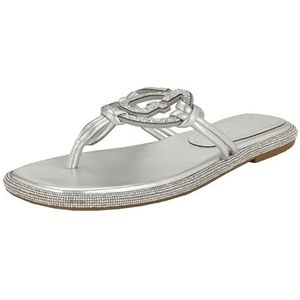 Guess Saima platte sandaal voor dames, Zilver Kristal 098, 40 EU