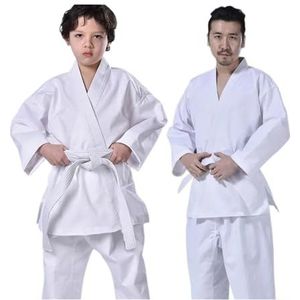 Witte Judo Suits Set Met Riem Tailleband Taekwondo Uniform Voor Volwassen School Student Kung Fu Training Gym Voor Training