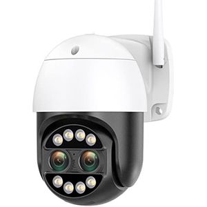 Groothoek beveiligingscamera, 8MP 4K IP Camera WiFi Beveiliging CCTV Camera Dual-Lens Kleur Nachtzicht 4MP 2K 8X digitale Zoom IP66 Outdoor Surveillance Camera Eenvoudig in te stellen (Color : Univer