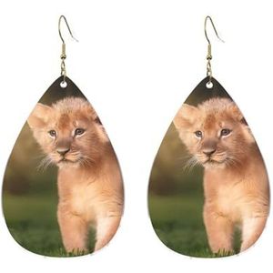 CRJSYCBYB Art Lion gedrukt Drop-vormige Acryl Oorbellen Drop Oorbellen Lichtgewicht Dangle Oorbellen, Eén maat, Acryl
