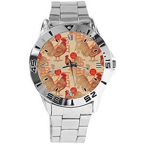Haan Chinese Gunstige Mode Dames Horloges Sport Horloge Voor Mannen Casual Rvs Band Analoge Quartz Horloge, Zilver, armband