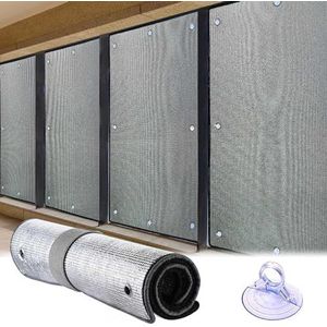 Verduisterende Raamfolie Met Zuignap,Dubbele Aluminium Isolatiefolie,Warmtereflecterende Raamfolie Voor Zonkamers,Anti-Verblinding,Glas Tint Folie,Zonnescherm Raamstickers,WxH-50x60cm/20x24''