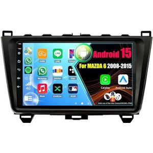 Android 15 Autoradio Voor MAZDA 6 2008-2015 met Draadloze Carplay Android Auto, 9 Inch Autoscherm Soporta Bluetooth WIFI GPS FM/RDS(4Core(2+32GB))