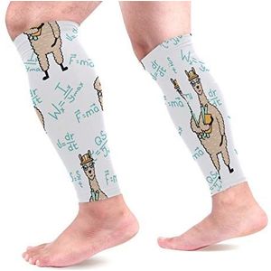 EZIOLY Lama en functie sport kalf compressie mouwen been compressie sokken kuitbeschermer voor hardlopen, fietsen, moederschap, reizen, verpleegkundigen