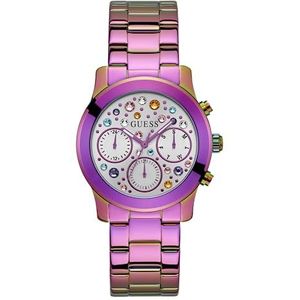 GUESS Vrouwen Analoge Quartz Horloge met Roestvrij stalen Band GW0559L3, iriserend, Armband