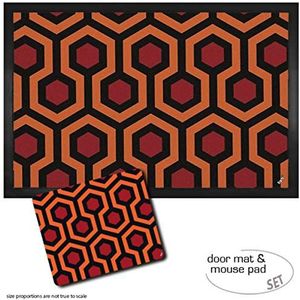 1art1 Patroon, Retro Shining Carpet Pattern Deurmat (60x40 cm) + Muismat (23x19 cm) Cadeauset