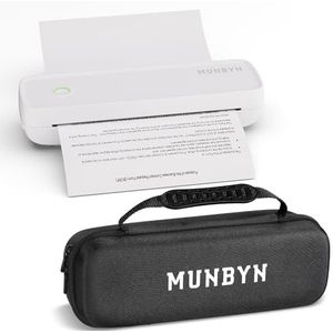 MUNBYN - ITP04 - Draagbare Printer - Wit - Thermische Bluetooth-printer - Ondersteuning 8,5''x11''&A4