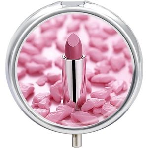 Ronde pillendoos 3 compartimenten pillendoosje voor portemonnee en zak kleine pillenorganizer lippenstift patroon reizen pillendoos draagbare olie opbergdoos metalen geneeskunde vitamine organizer