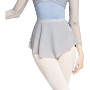 UBOHUZ Vrouw Ballet Rok Split Korte Dans Zachte Mesh Cover Elastische Voor Vrouwen, Lichtgrijs, 2XL height 170-175cm