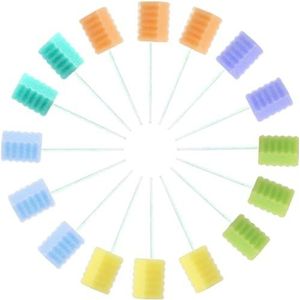 KEYWAYCARE Orale Wattenstaafjes Wegwerp 360 Stuks Elk Individueel Verpakt Swabsticks Tandjes Mond Wattenstaafjes Spons Tandheelkundige Zorg Zigzag Wave Vormige 6 Kleur Multi-Color Zachte Schuim Orale