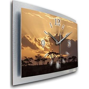 Kreative Feder Wandklok zonsopgang landschap 3D XXL Designer stil radio motief radio klok muurschildering modern design WAA058FL (50x30cm)