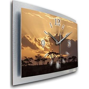 Kreative Feder Wandklok zonsopgang landschap 3D XXL designer stil radiomotief radioklok wandafbeelding modern design WAA058FL (50x30cm)