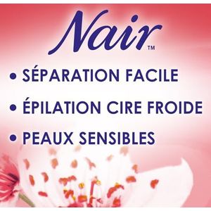 NAIR Caresse-set – koude wasstrips voor het gezicht, gemakkelijk te scheiden en geschikt voor de gevoelige huid, 97% natuurlijke formule met kersenbloesemextract, 20 wasstrips