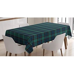 ABAKUHAUS Schotse ruit Tafelkleed, Schotse Folklore Pattern, Eetkamer Keuken Rechthoekige tafelkleed, 140 x 200 cm, Dark Green Black