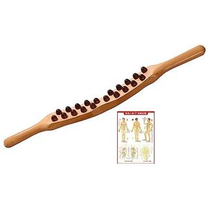 Gua Sha Schrapen Massage Tool Met Acupressuur Punten Posters Grafiek Voor Lichaam Hout Kleur