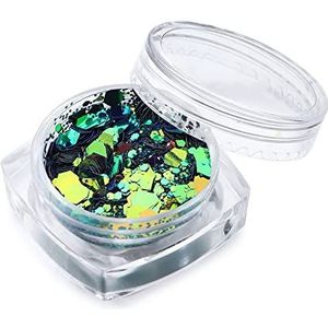 1 doos manicure zomer kleurrijke plakjes nagelvlokken zeshoek nagel pailletten dikke spiegel spangles (GB38)