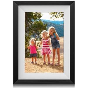 32G Fotoalbum Wifi Cloud Art Display Videohouder Foto 10,1 Inch Aangepast Houten Digitaal Fotolijstje Eenvoudig Delen Momenten(Black)