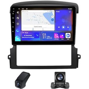 Android 13 Autoradio geldt voor Kia Sorento BL 2002-2011 9 inch Touchscreen Autoradio met Wireless Carplay Android Auto GPS Bluetooth FM/RDS Radio WIFI+Telecamera Achterkant(NF-6)
