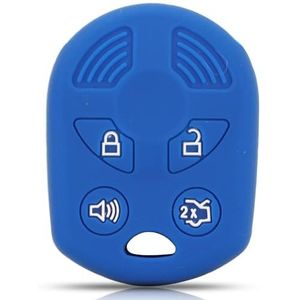 Afstandsbediening Autosleutel Siliconen Hoes Case voor Edge Explorer voor Ranger Expedition voor Mustang Escape Taurus voor Mazda Tribute-dark blue