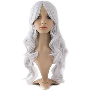 Charmante Synthetische Vezel Lange Golvende Vrouwen Volledig (Bruin)