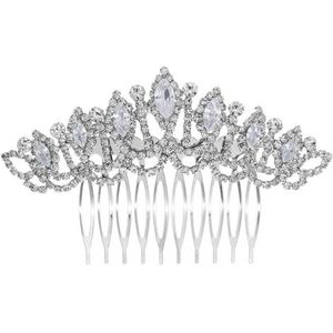 HTYHZIMS Haar Zijkam Kristal Zirconia Haar Kam Hoofdtooi Bruiloft Bruids Haar Kam voor Vrouwen, Bruid, Eén maat, Metaal, agaat