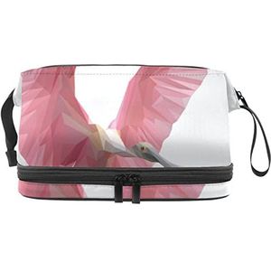 Grote capaciteit reizen cosmetische tas,Mooie Roseate Lepelaar,Make-up tas,Waterdichte make-up tas Organizer, Meerkleurig, 27x15x14 cm/10.6x5.9x5.5 in